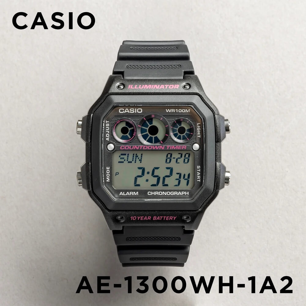 WW1420 Casio Youth Illuminator World Time Resin Belt Watch AE-1300WH-1A2VDF