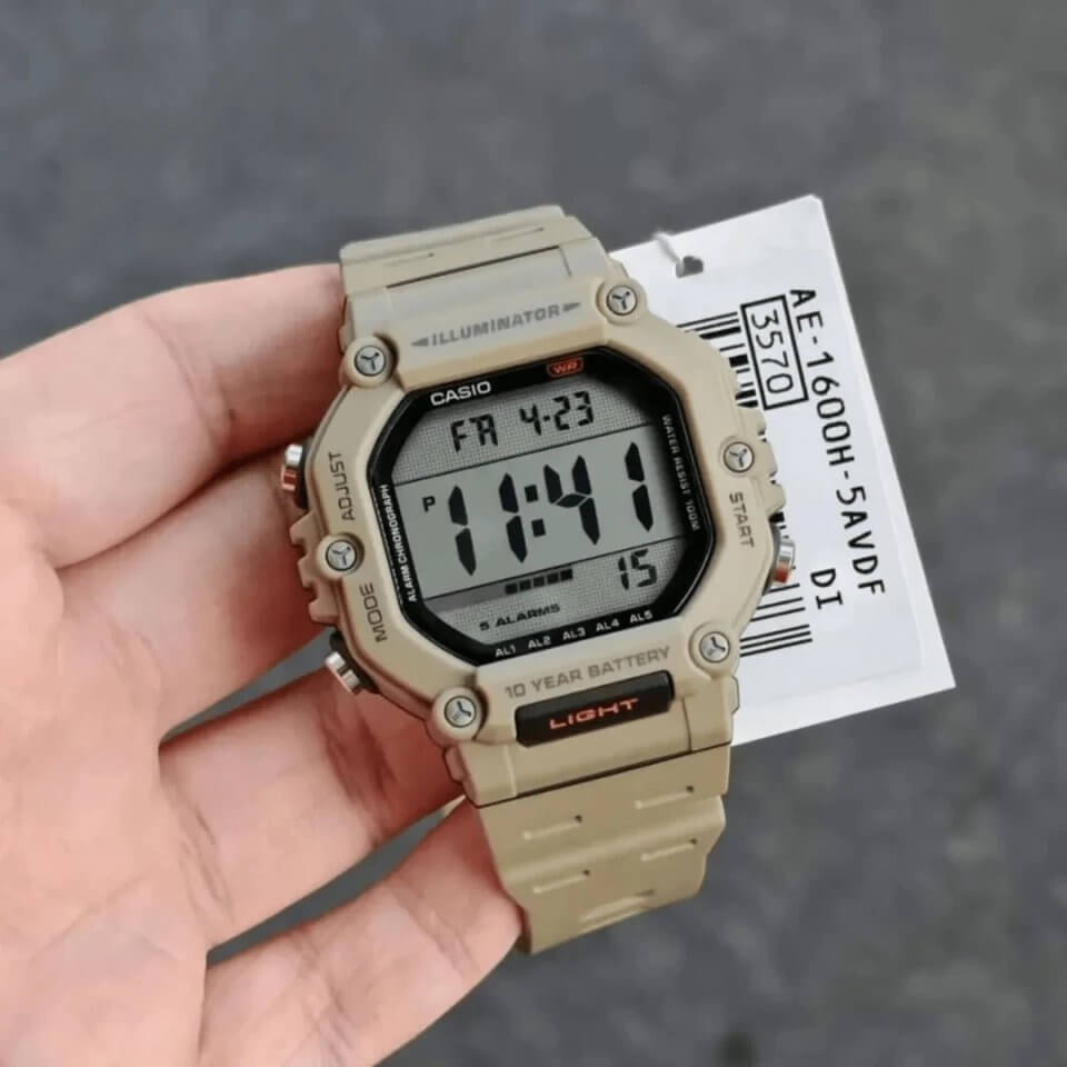 WW2997 Casio Youth Dual Time Digital Resin Belt Watch AE-1600H-5AVDF