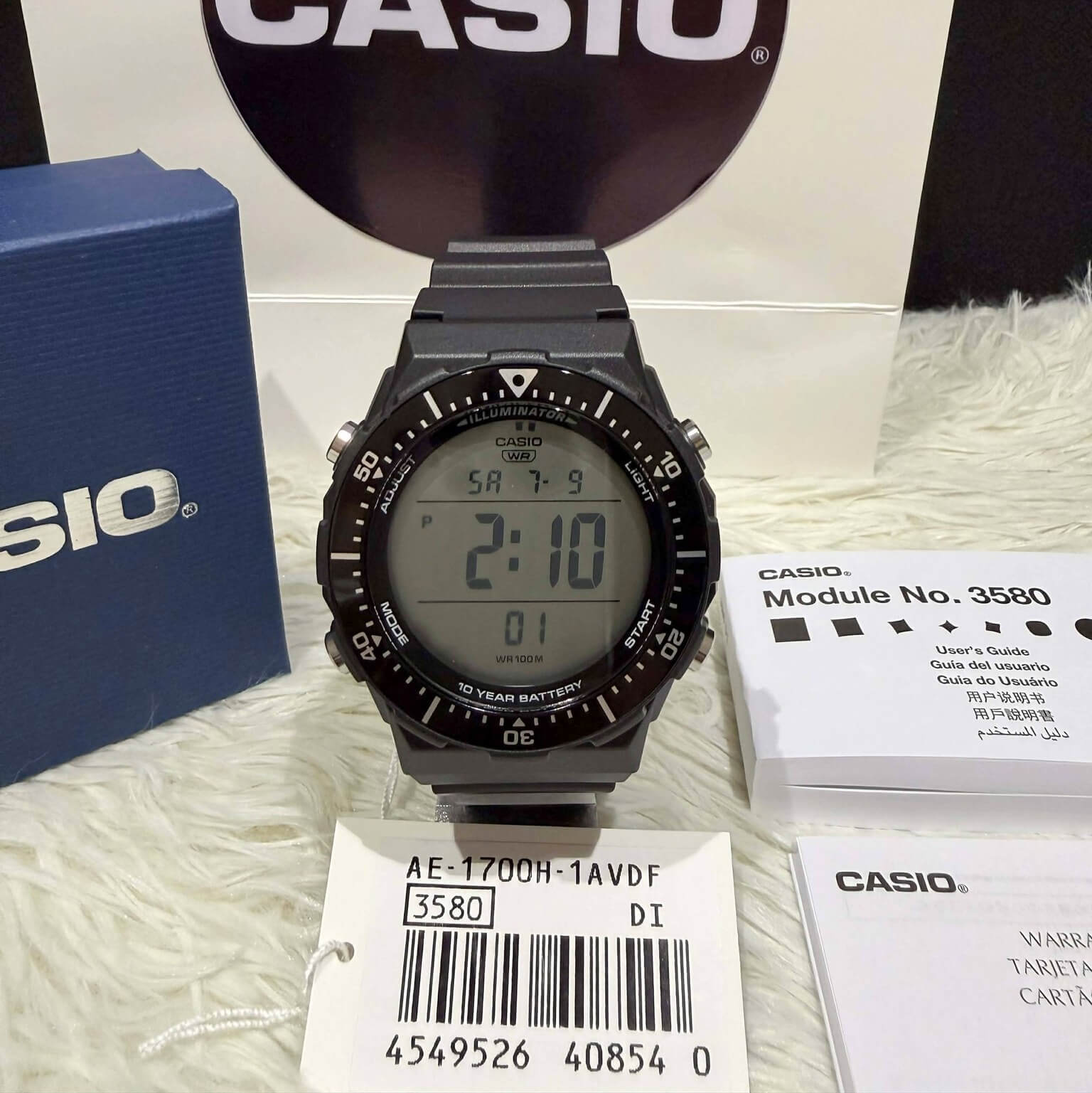 WW3180 Casio Youth Dual Time Digital Resin Belt Watch AE-1700H-1AVDF