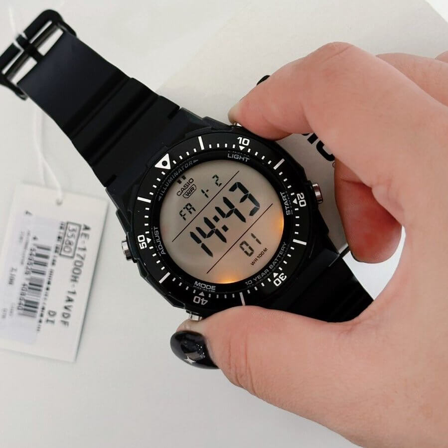 WW3180 Casio Youth Dual Time Digital Resin Belt Watch AE-1700H-1AVDF