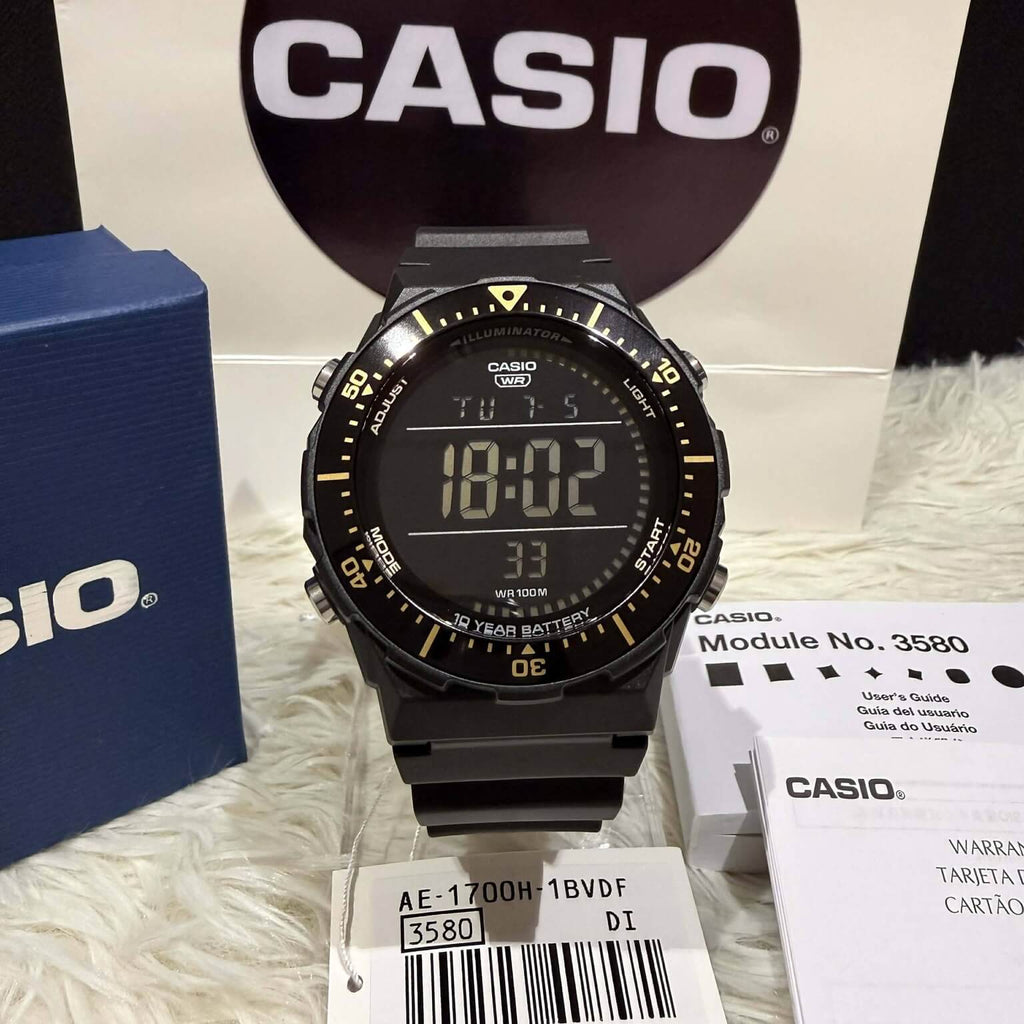 WW3181 Casio Youth Dual Time Digital Resin Belt Watch AE-1700H-1BVDF