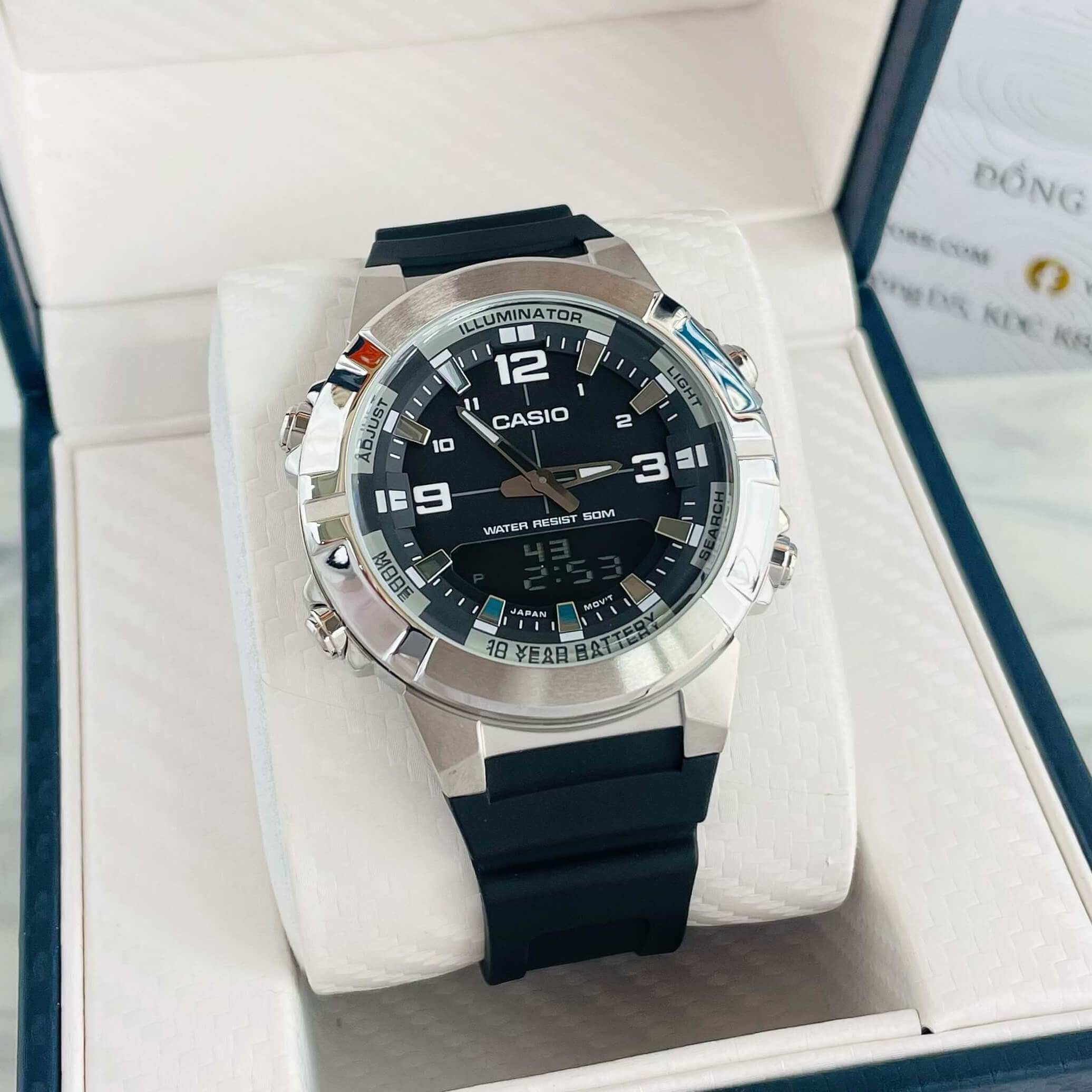 WW1578 Casio Standard Dual Time Resin Belt Watch AMW-870-1AVDF