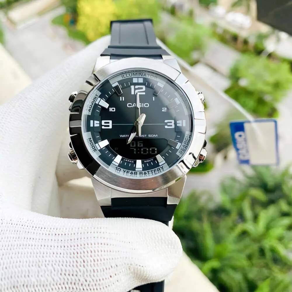 WW1578 Casio Standard Dual Time Resin Belt Watch AMW-870-1AVDF