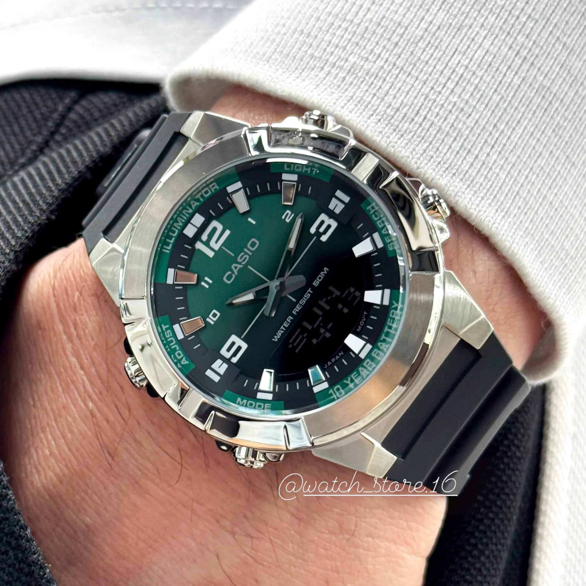 WW3015 Casio Standard Dual Time Resin Belt Watch AMW-870A-3AVDF
