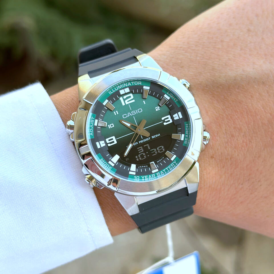 WW3015 Casio Standard Dual Time Resin Belt Watch AMW-870A-3AVDF