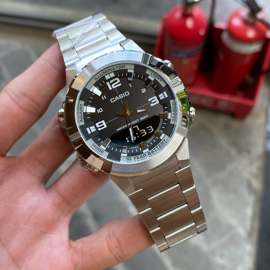WW1579 Casio Standard Dual Time Chain Watch AMW-870D-1AVDF
