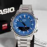 WW2606 Casio Standard Illuminator Dual Time Stainless Steel Chain Watch AMW-880D-2A1VDF