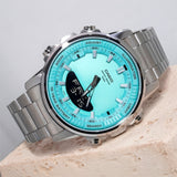 WW2607 Casio Standard Illuminator Dual Time Stainless Steel Chain Watch AMW-880D-2A2VDF