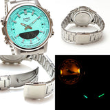 WW2607 Casio Standard Illuminator Dual Time Stainless Steel Chain Watch AMW-880D-2A2VDF