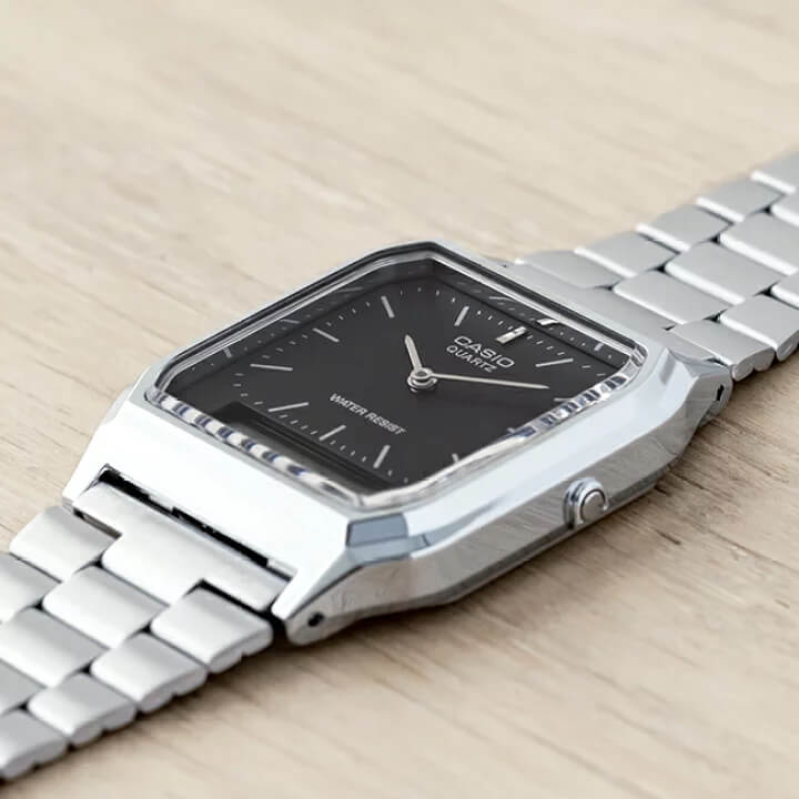 WW1824 Casio Vintage Dual Time Chain Watch AQ-230A-1DMQ