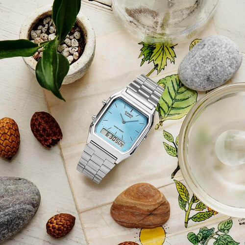 WW0481 Casio Vintage Dual Time Chain Watch AQ-230A-2A1MQYDF