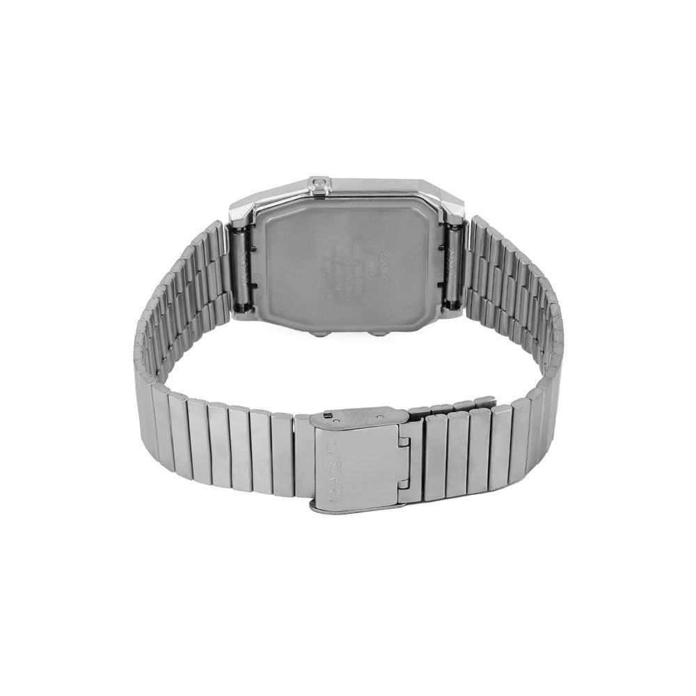 WW2091 Casio Vintage Dual Time Silver Chain Watch AQ-800EC-2ADF