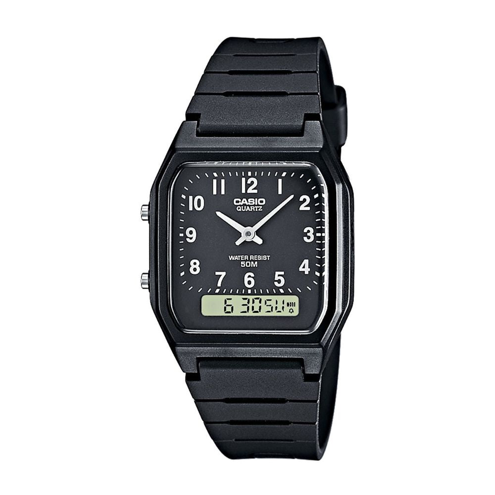 WW2600 Casio Vintage Dual Time Resin Belt Watch AW-48HE-1BVDF