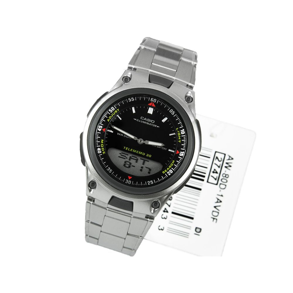 WW0126 Casio Youth Dual Time Chain Watch AW-80D-1AVDF