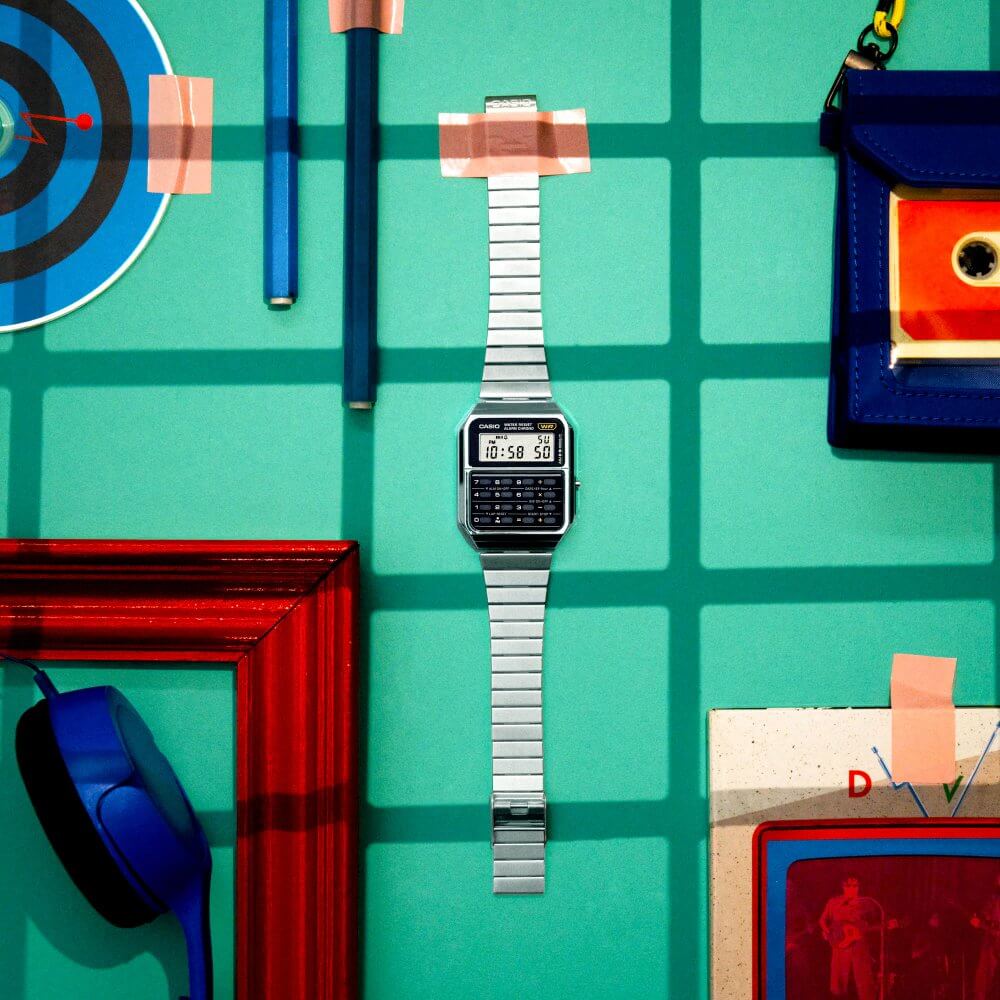 WW2941 Casio Vintage Calculator Chain Watch CA-500WE-1ADF