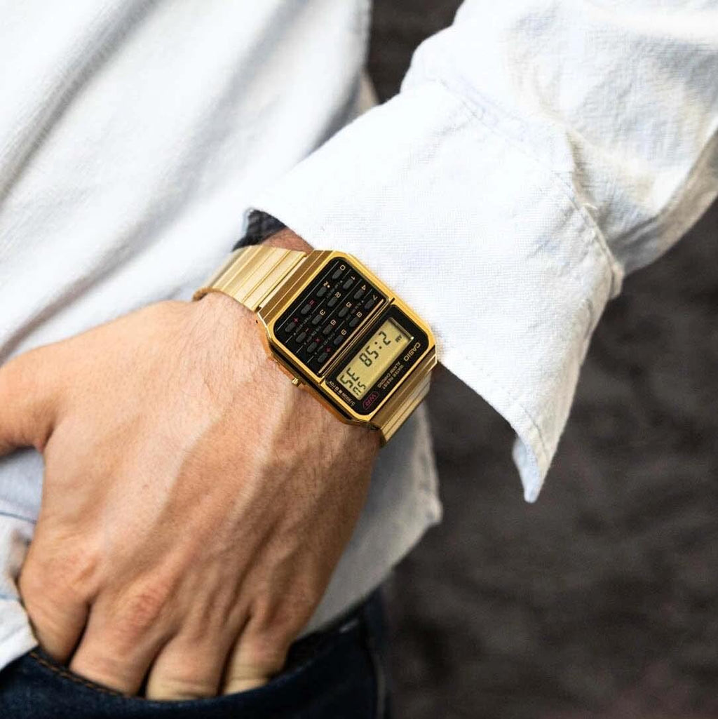 WW2944 Casio Vintage Calculator Chain Watch CA-500WEG-1ADF