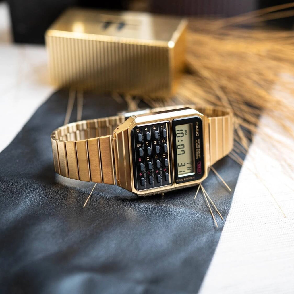 WW2944 Casio Vintage Calculator Chain Watch CA-500WEG-1ADF