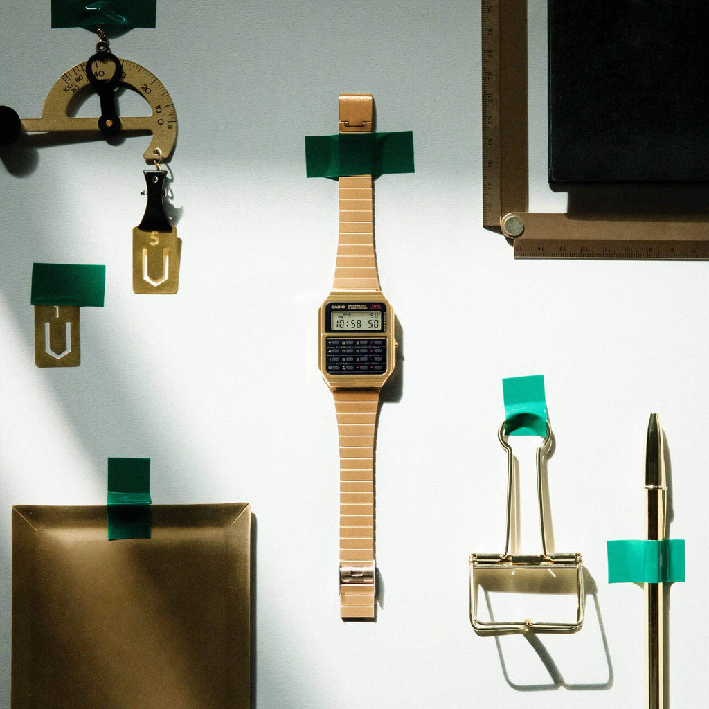 WW2944 Casio Vintage Calculator Chain Watch CA-500WEG-1ADF