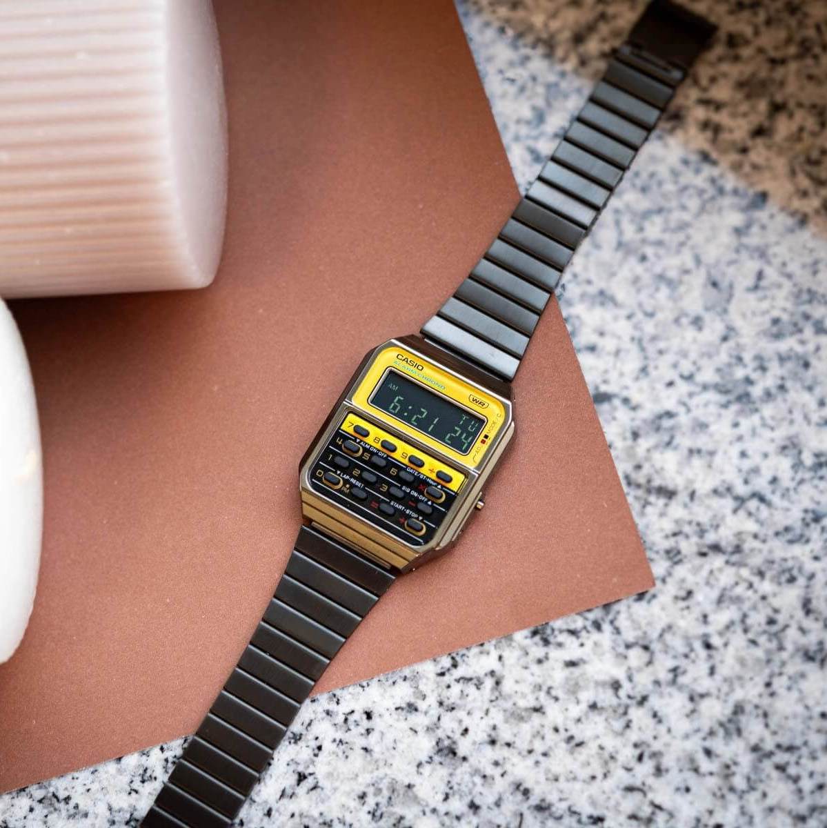 WW2946 Casio Vintage Calculator Chain Watch CA-500WEGG-9BDF