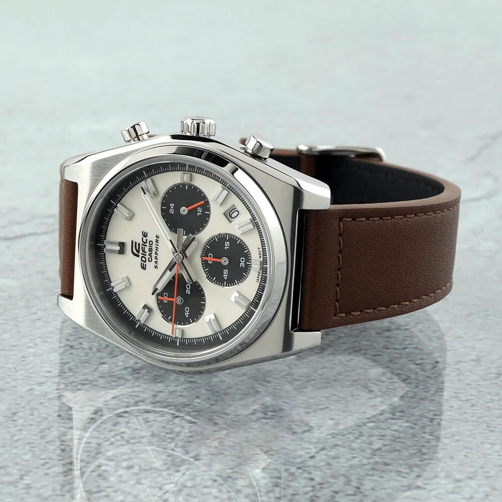 WW3149 Casio Edifice Sapphire Chronograph Leather Belt Watch EFB-730L-7AVUDF