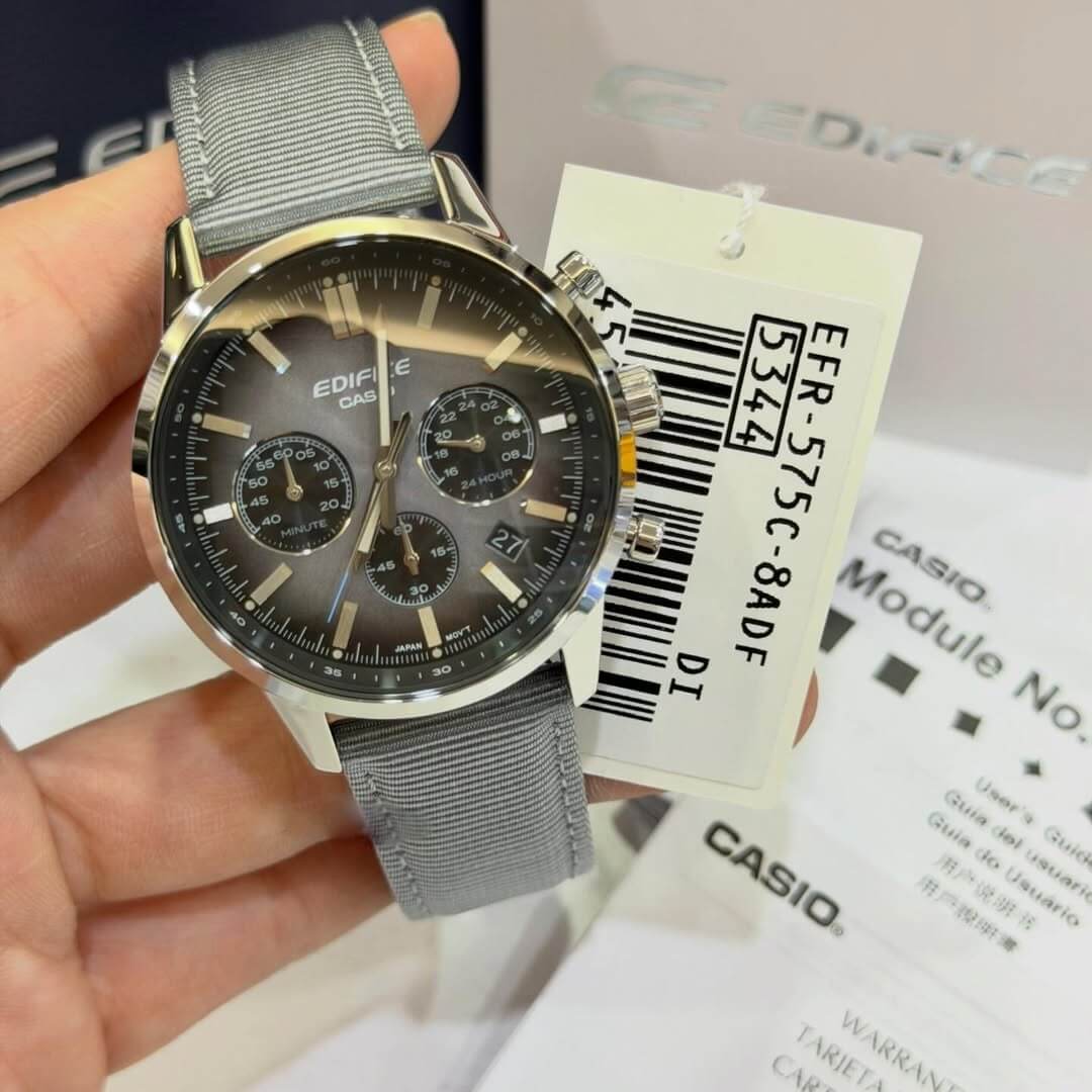 WW3172 Casio Edifice Chronograph Cloth Belt Watch EFR-575C-8ADF