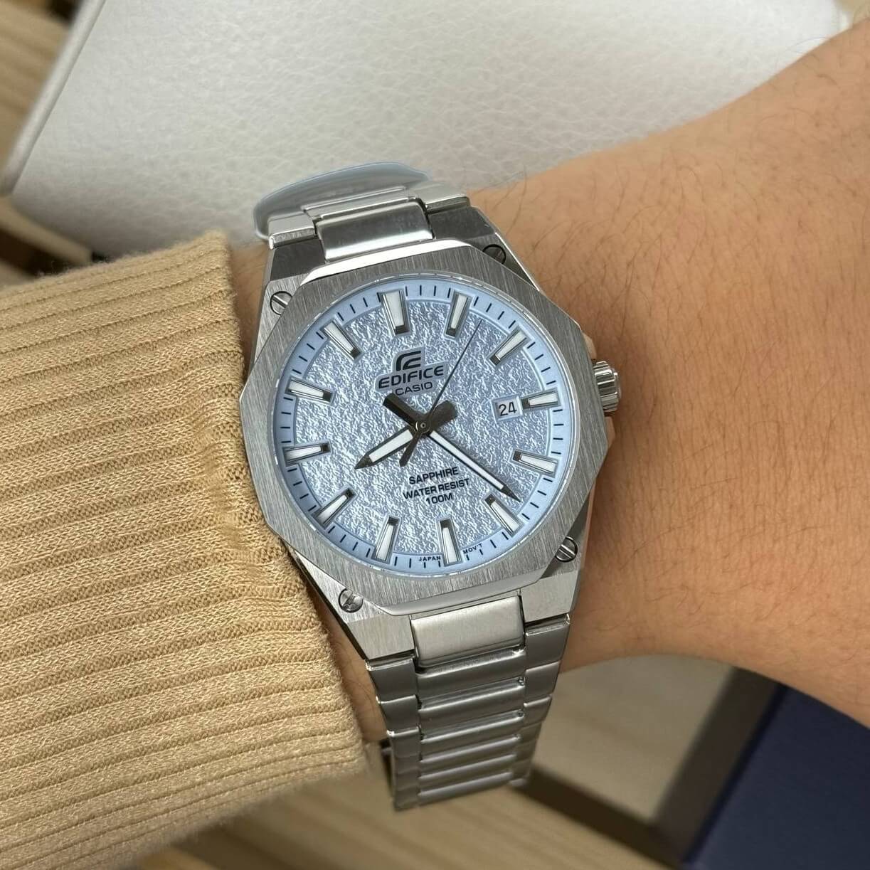 WW3116 Casio Edifice Sapphire Date Slim Chain Watch EFR-S108DE-2AVUDF