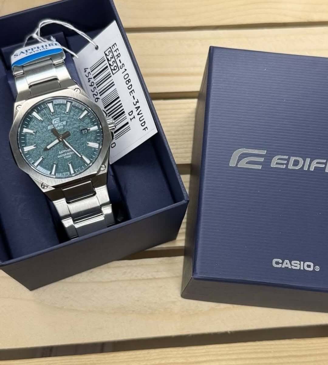 WW3117 Casio Edifice Sapphire Date Slim Chain Watch EFR-S108DE-3AVUDF