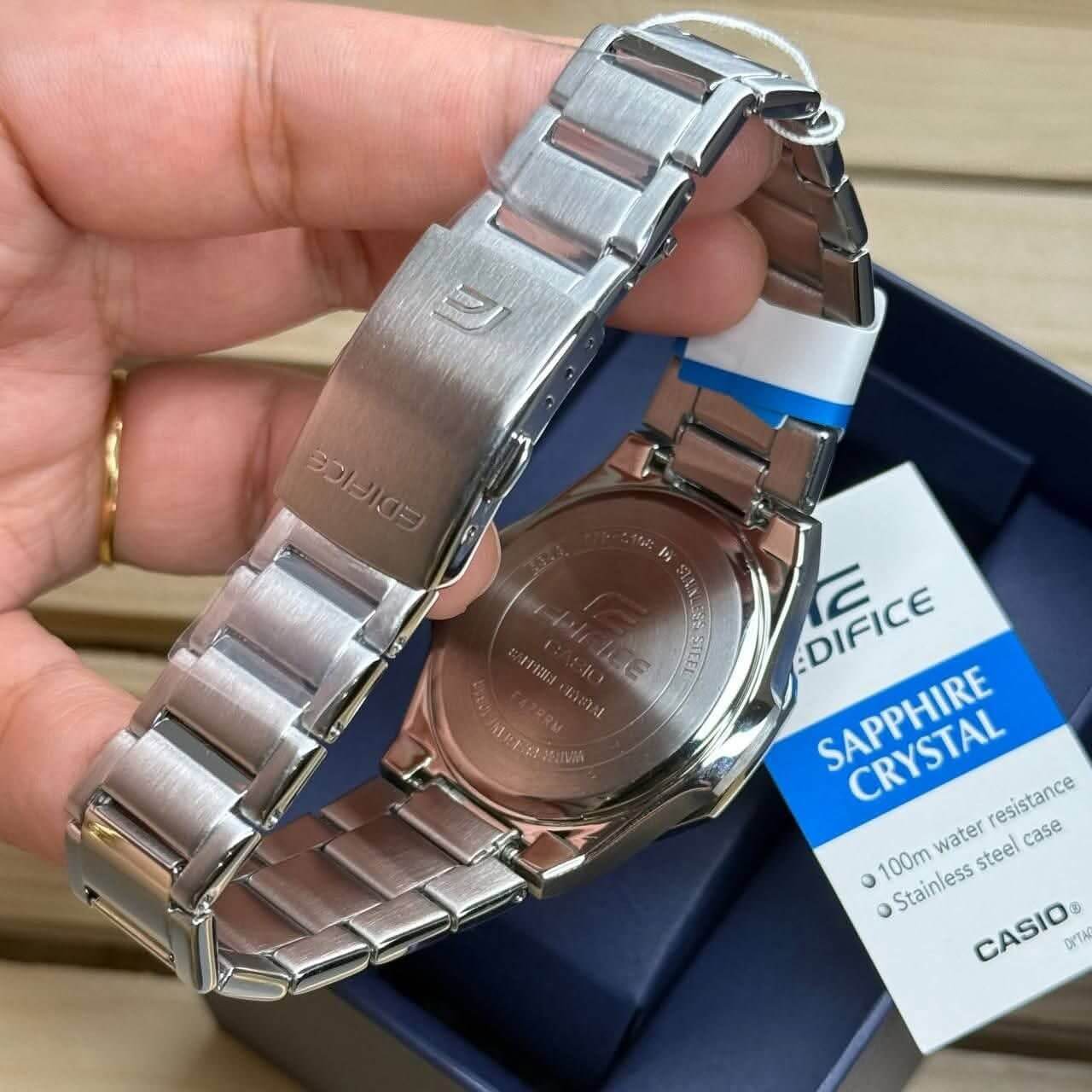 WW3117 Casio Edifice Sapphire Date Slim Chain Watch EFR-S108DE-3AVUDF