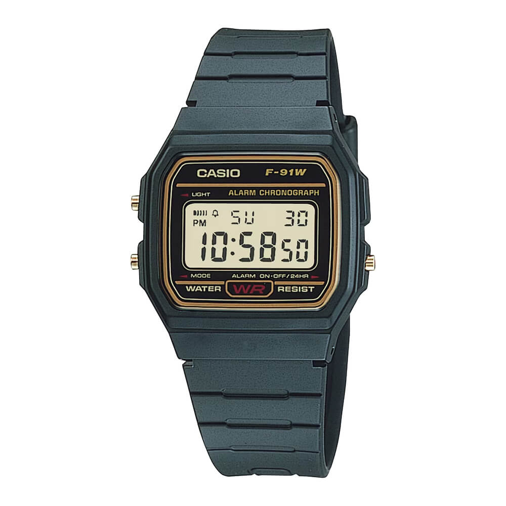 WW1405 Casio Vintage Digital Resin Belt Watch F-91WG-9QDF