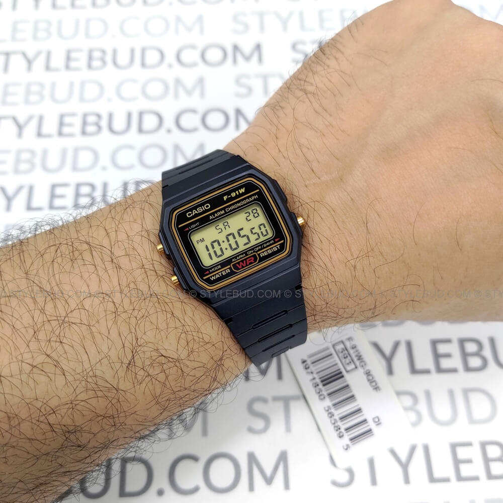 WW1405 Casio Vintage Digital Resin Belt Watch F-91WG-9QDF