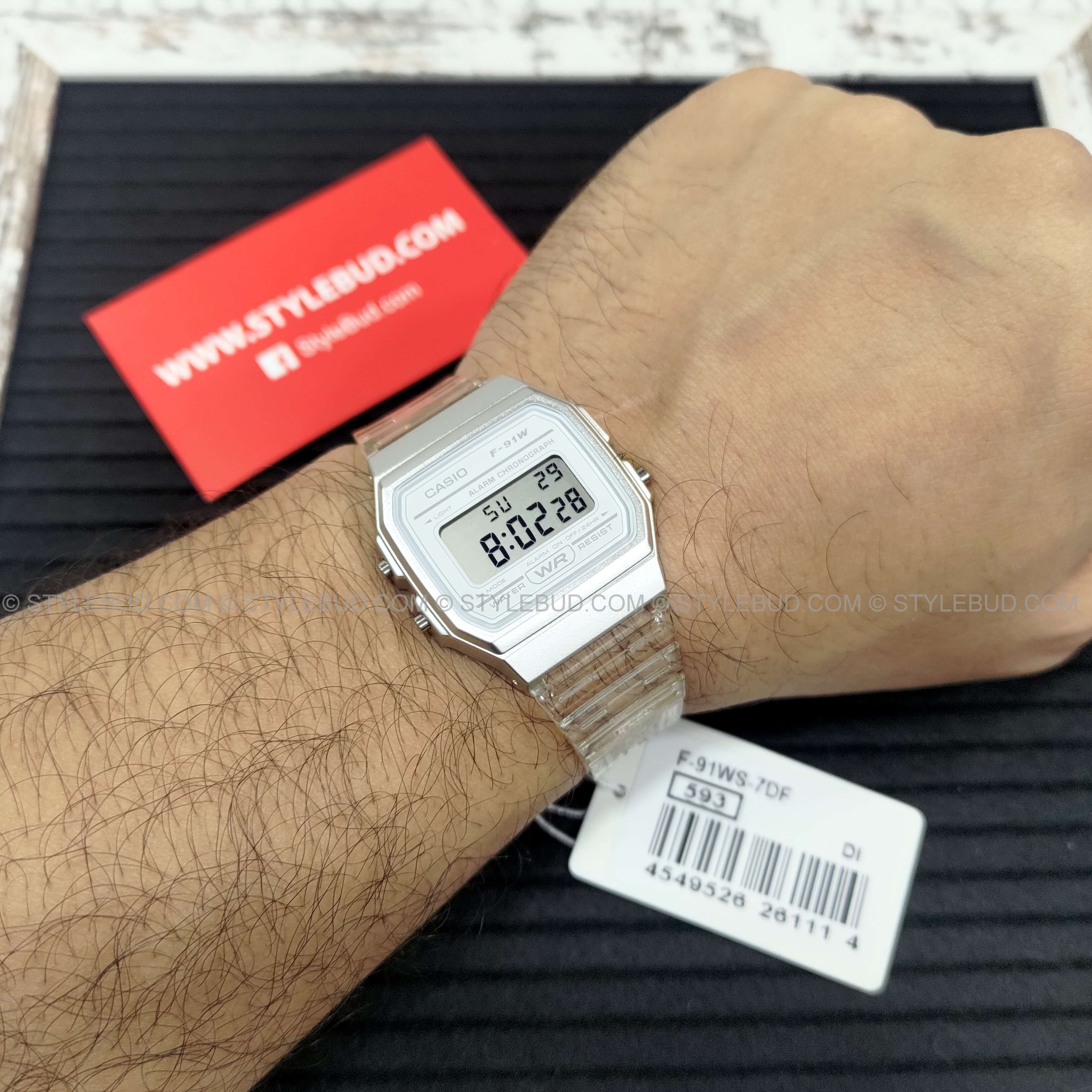 WW1413 Casio Pop Digital Resin Belt Watch F-91WS-7DF