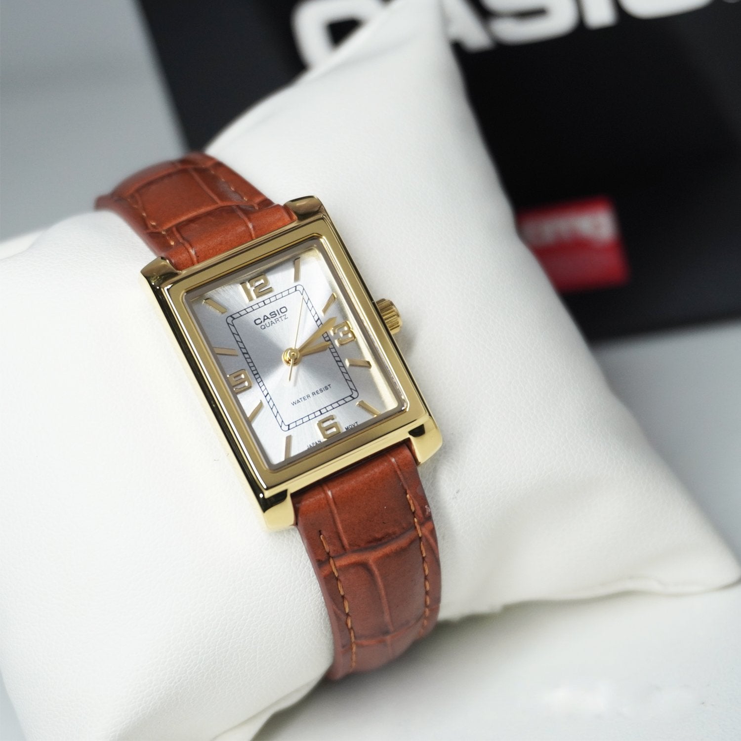 WW2909 Casio Standard Ladies Leather Belt Watch LTP-1234GLL-7ADF