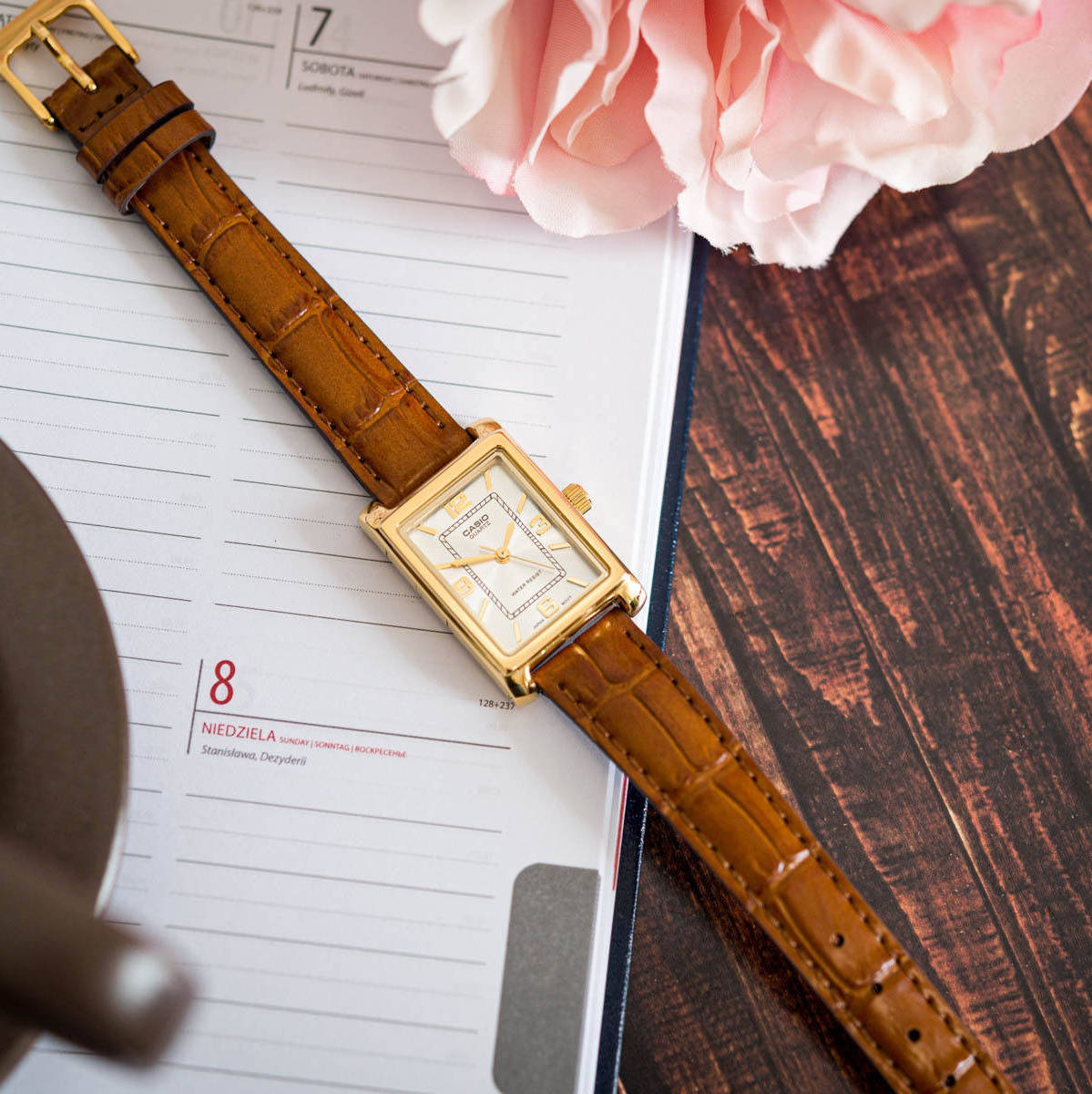 WW2909 Casio Standard Ladies Leather Belt Watch LTP-1234GLL-7ADF