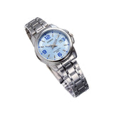 WW0358 Casio Enticer Date Silver Ladies Chain Watch LTP-1314D-2AVDF