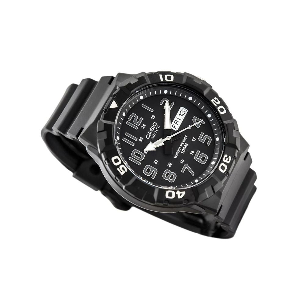 WW2469 Casio Youth Day Date Resin Belt Watch MRW-210H-1AVDF