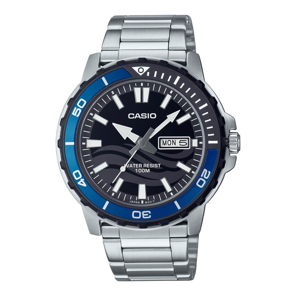 WW2614 Casio Standard Day Date Chain Watch MTD-125D-1A2VDF