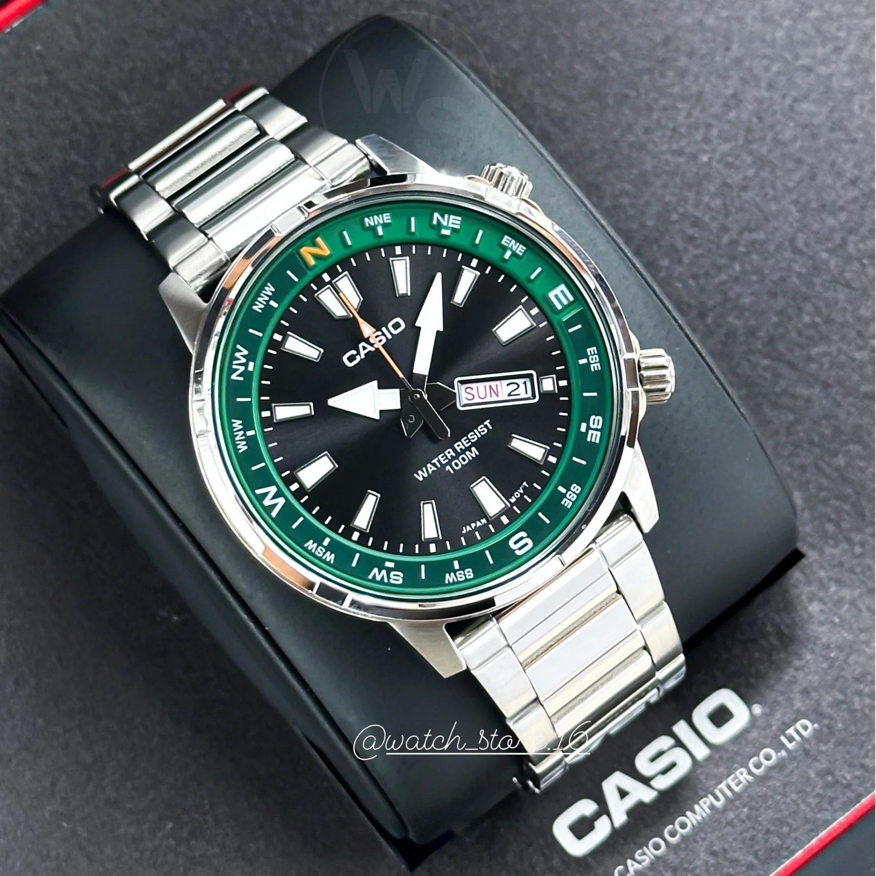 WW2559 Casio Standard Day Date Stainless Steel Chain Watch MTD-130D-1A3VDF