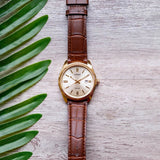 WW2965 Casio Enticer Date Leather Belt Watch MTP-1302PGL-9AVEF