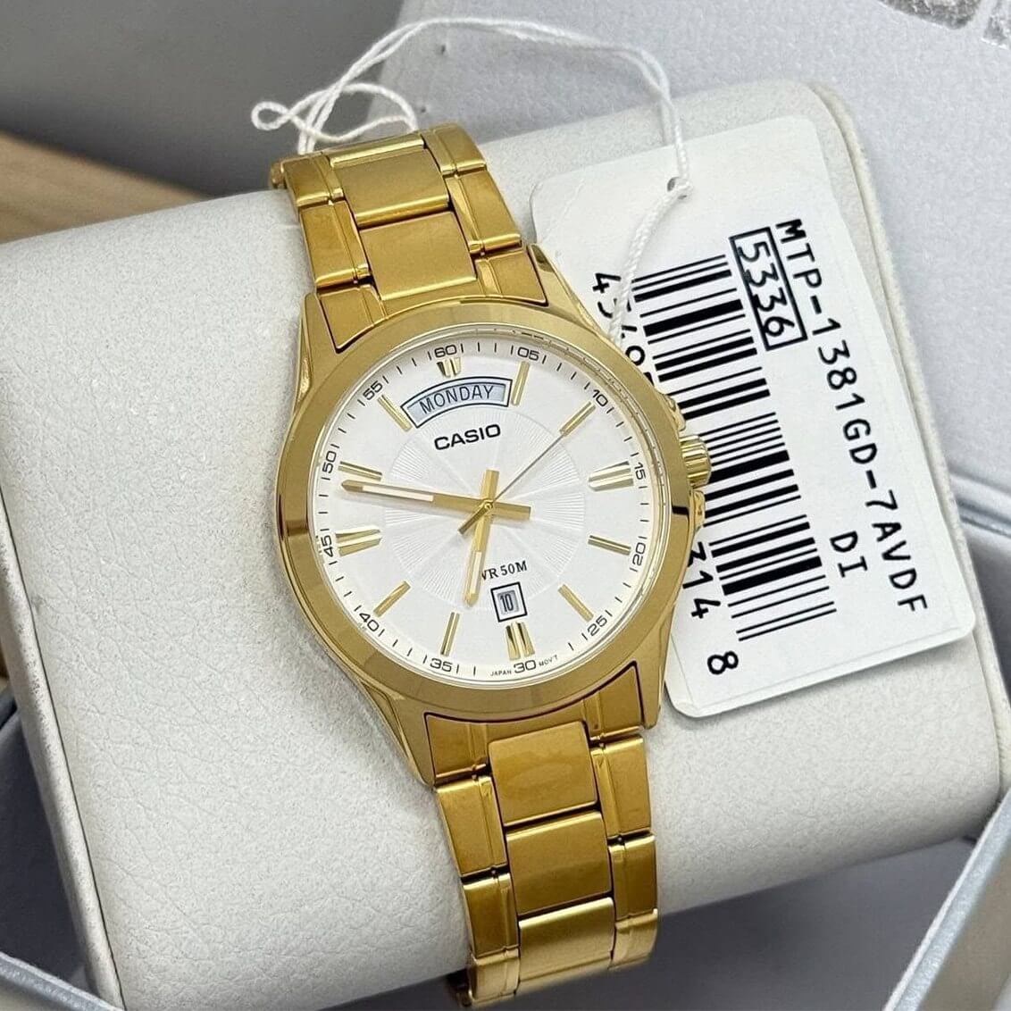 WW3139 Casio Enticer Day Date Chain Watch MTP-1381GD-7AVDF