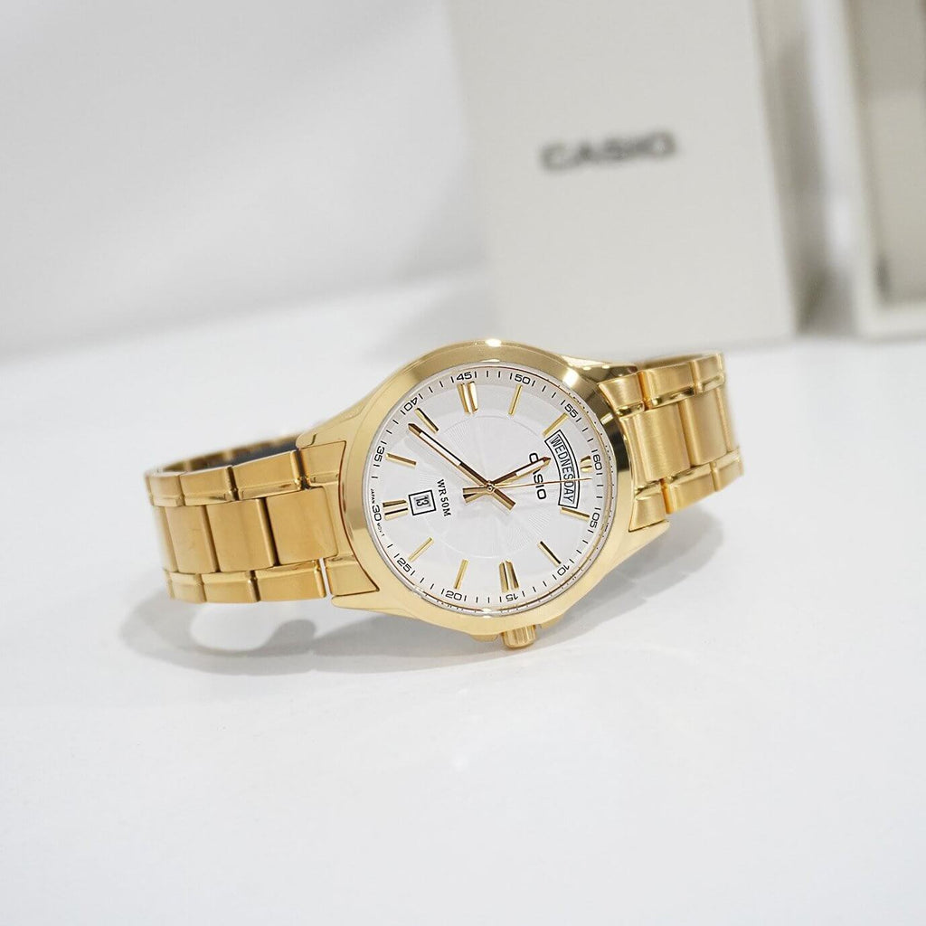 WW3139 Casio Enticer Day Date Chain Watch MTP-1381GD-7AVDF