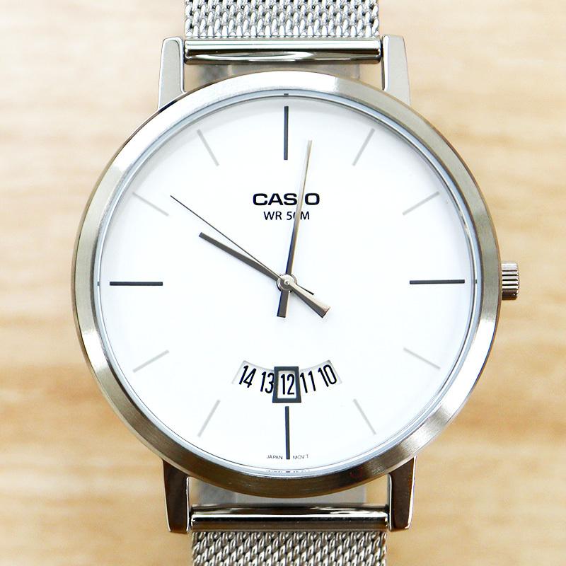 WW2651 Casio Enticer Date Mesh Chain Watch MTP-B100M-7EVDF