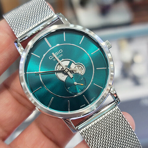 WW2974 Casio Enticer Side Second Mesh Chain Watch MTP-B130M-3AVDF