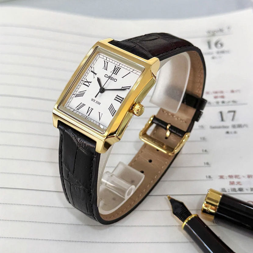 WW3109 Casio Standard Tank Leather Belt Watch MTP-B190GL-7BVDF