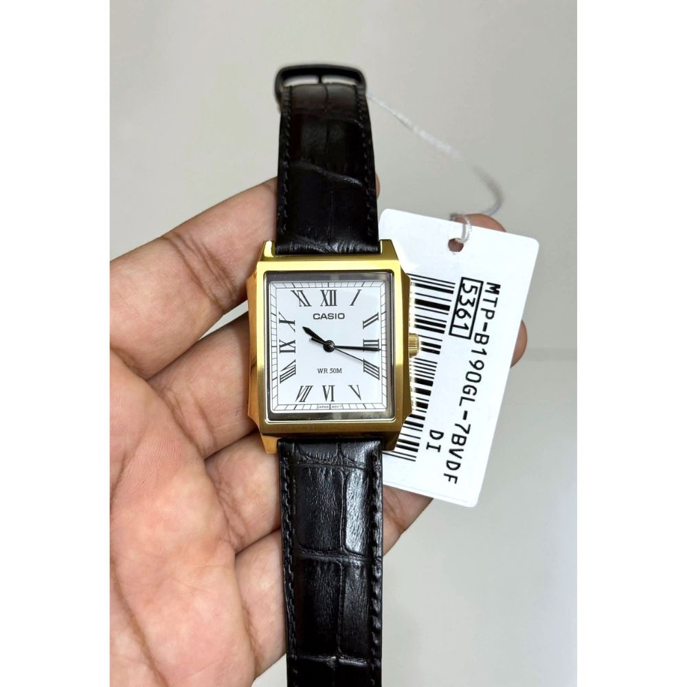 WW3109 Casio Standard Tank Leather Belt Watch MTP-B190GL-7BVDF