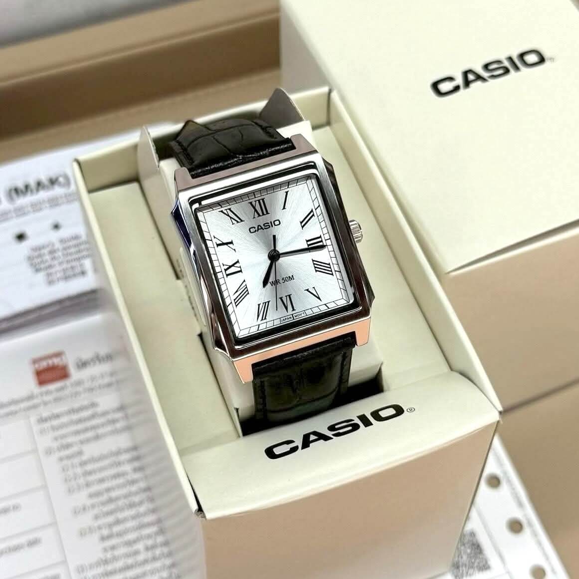 WW3213 Casio Standard Tank Leather Belt Watch MTP-B190L-7BVDF