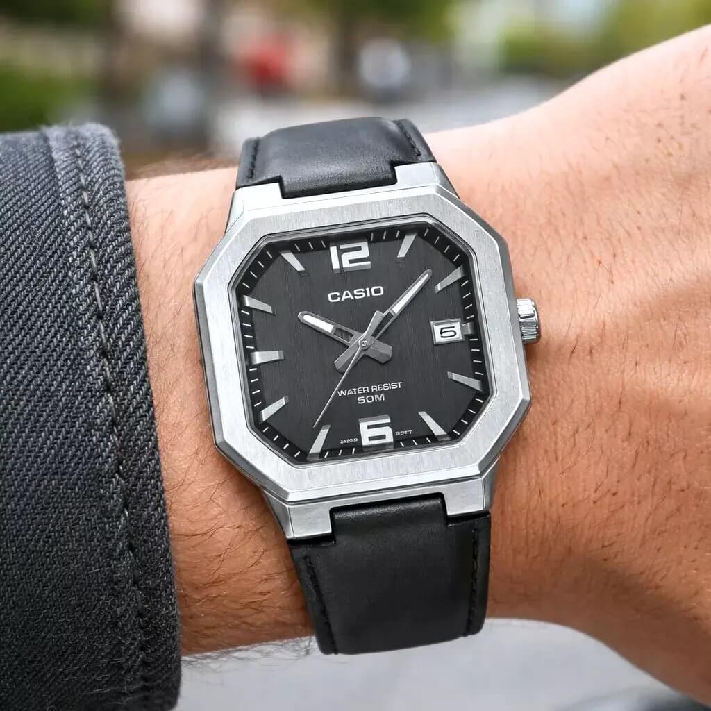 WW3235 Casio Standard Date Leather Belt Watch MTP-B195L-1AVDF