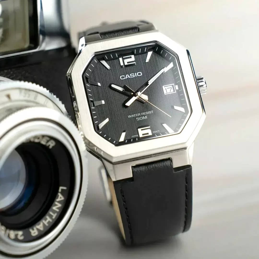 WW3235 Casio Standard Date Leather Belt Watch MTP-B195L-1AVDF