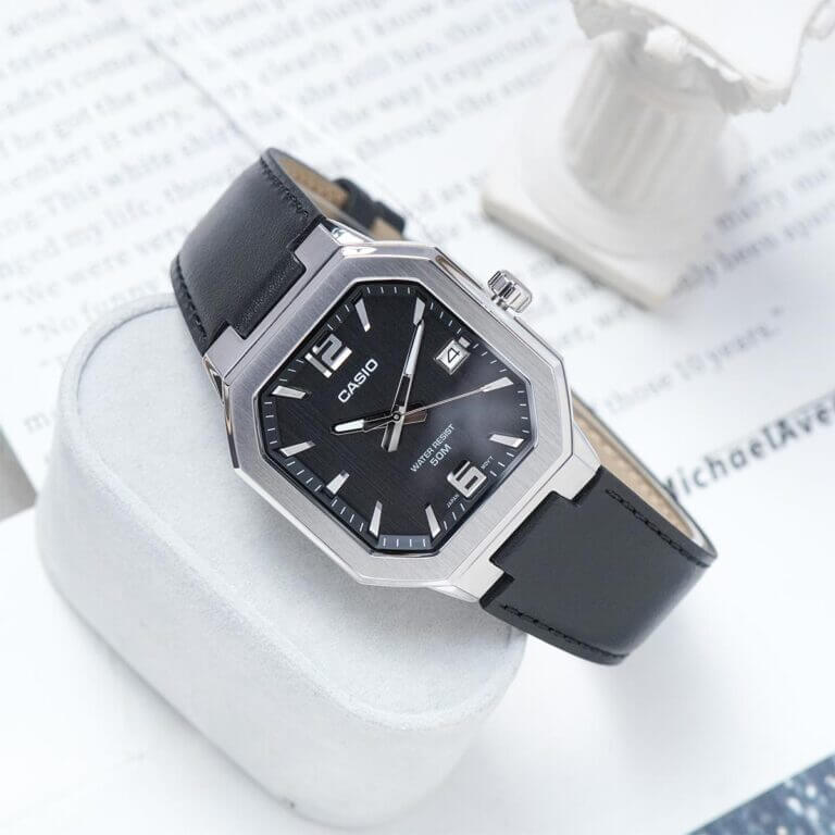 WW3235 Casio Standard Date Leather Belt Watch MTP-B195L-1AVDF