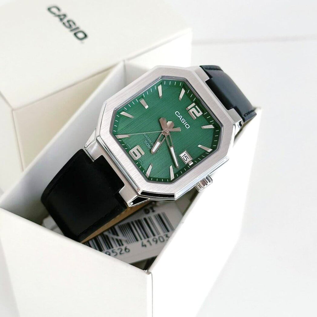WW3236 Casio Standard Date Leather Belt Watch MTP-B195L-3AVDF