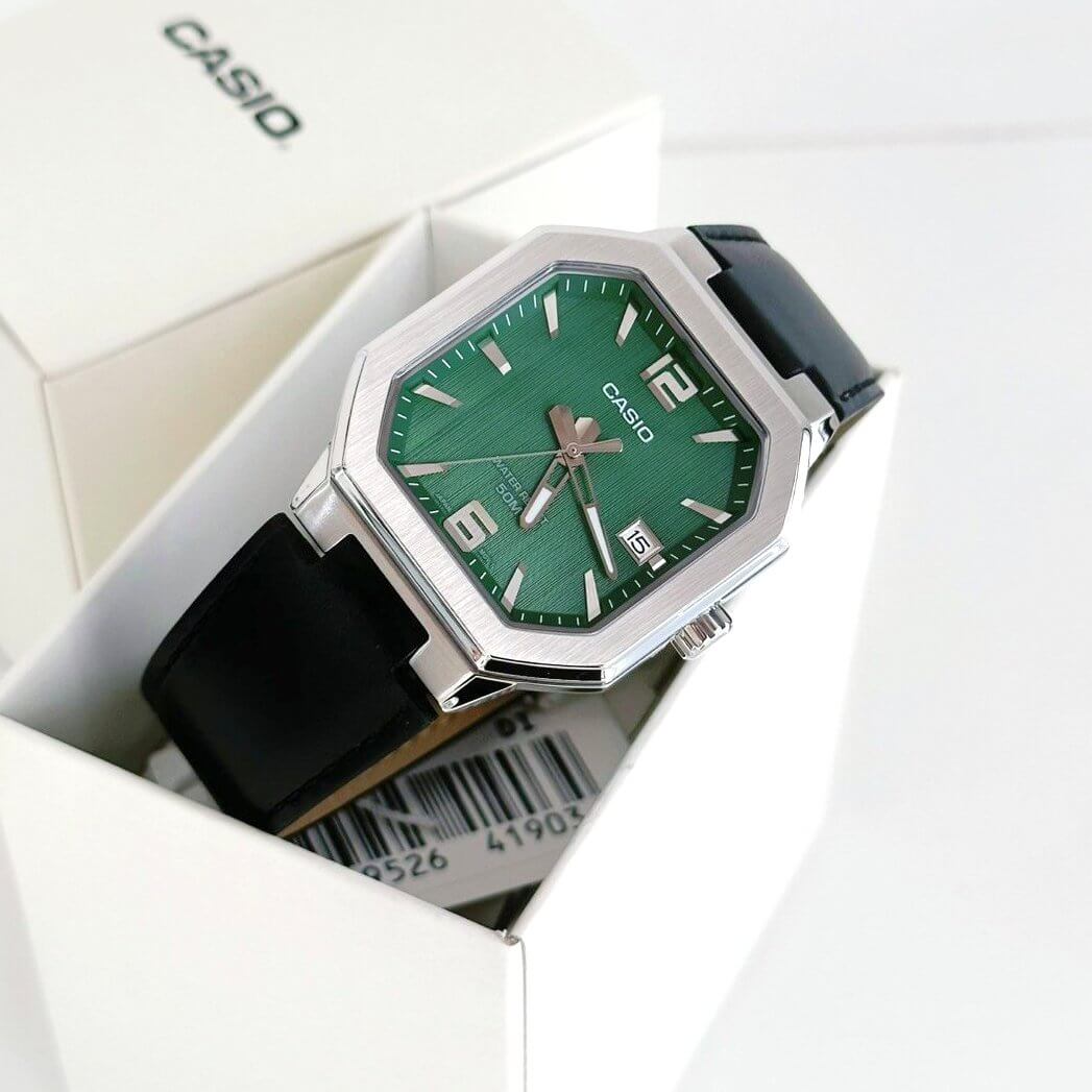 WW3236 Casio Standard Date Leather Belt Watch MTP-B195L-3AVDF